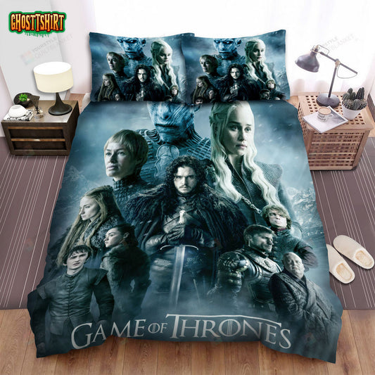 Game Of Thrones Movie Snow Background Poster Bed Sheets Duvet Cover Bedding Set