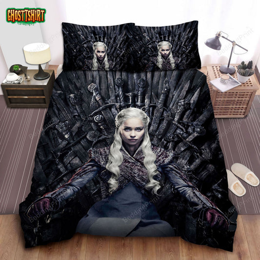Game Of Thrones Queen Daenerys Targaryen On The Iron Throne Bed Sheets Duvet Cover Bedding Set