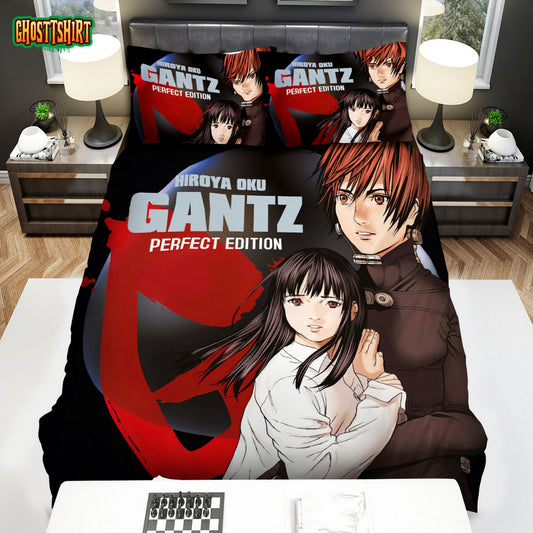 Gantz Kei Kurono & Tae Kojima On Manga Poster Bed Sheets Spread Duvet Cover Bedding Set