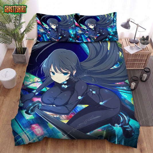 Gantz Reika Shimohira In Neon Street Anime Artwork Bed Sheets Spread Duvet Cover Bedding Set