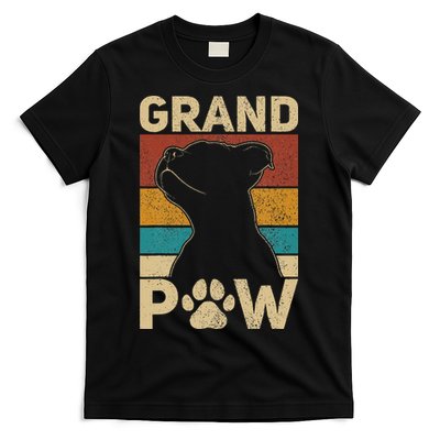 Grandpaw Dog Grandpa Funny Dog Lover Grandfather Men Pitbull T-Shirt