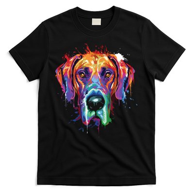 Great Dane Splash Art Dane Shirts Great Dane Gifts T-Shirt
