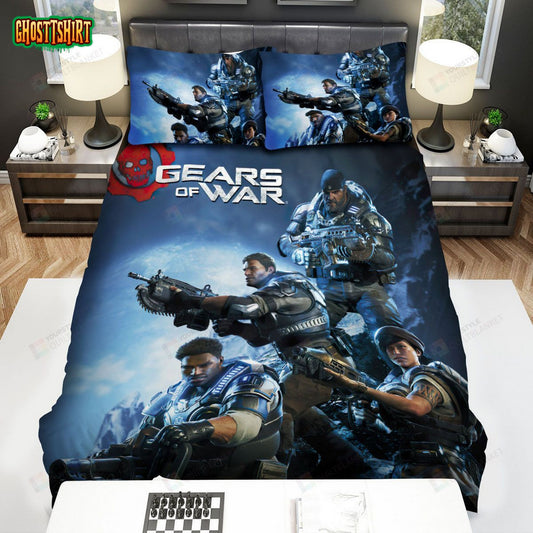 Gears Of War Characters In Battle Bed Sheets Spread Comforter Duvet Cover Bedding Set