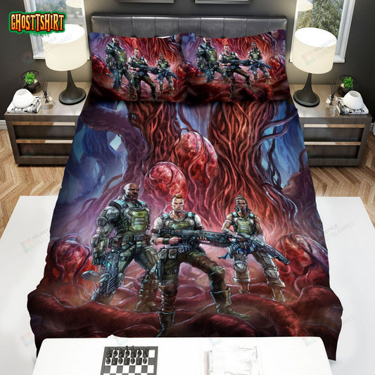 Gears Of War Comic Characters Bed Sheets Spread Comforter Duvet Cover Bedding Set