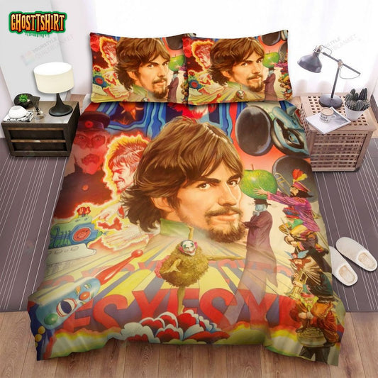 George Harrison Art Poster Bed Sheets Spread Comforter Duvet Cover Bedding Set