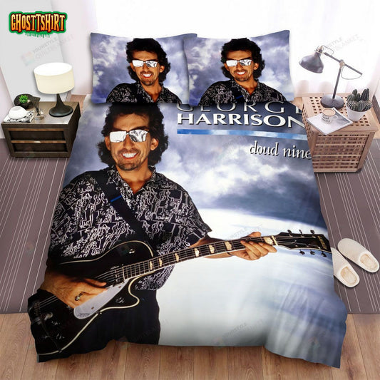 George Harrison Cloud Nine Album Cover Bed Sheets Spread Comforter Duvet Cover Bedding Set