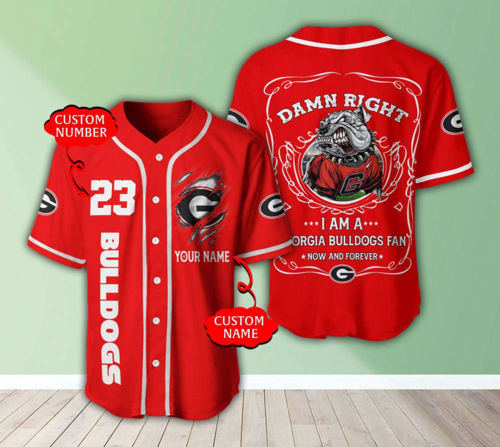 Georgia Bulldogs Personalized Baseball Jersey Fan Gifts - lylyprint.com