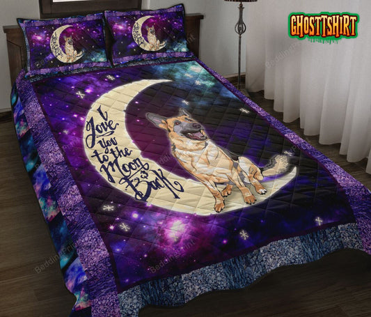 German Shepherd I Love You To The Moon And Back Bed Sheets Duvet Cover Bedding Set