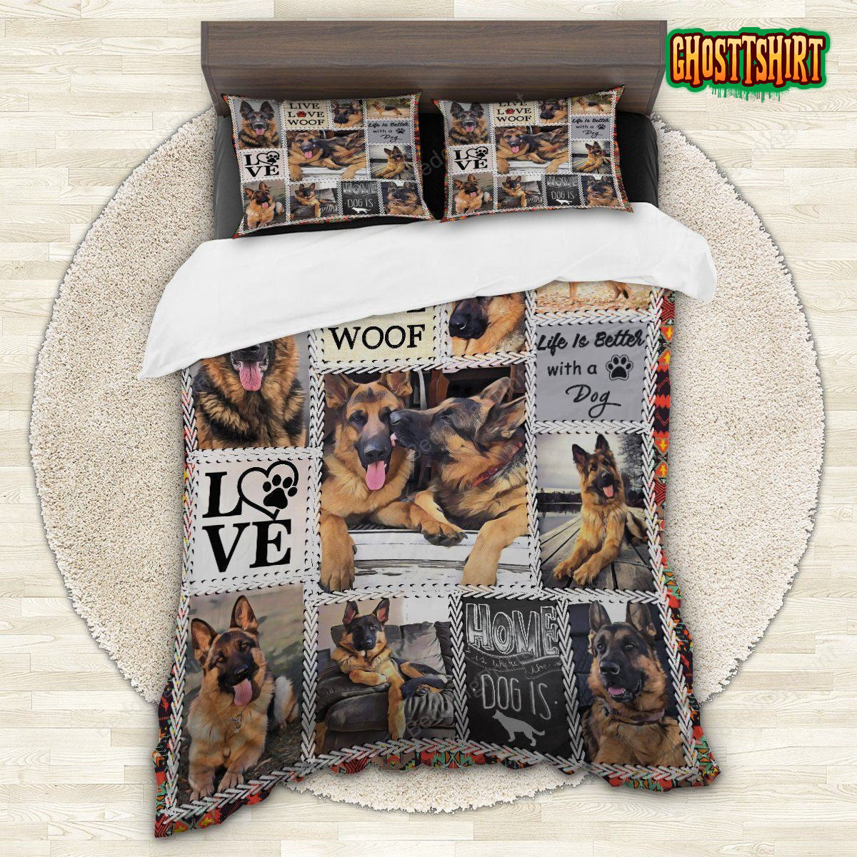 German Shepherd Life Is Better With A Dog Bed Sheets Duvet Cover Bedding Set