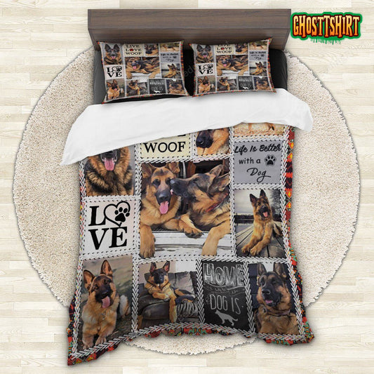 German Shepherd Life Is Better With A Dog Bed Sheets Duvet Cover Bedding Set