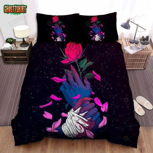 Getter Album Cover Hand Holding Roses Bed Sheets Spread Comforter Duvet Cover Bedding Set