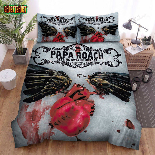 Getting Away With Murder Papa Roach Album Bed Sheets Spread Comforter Duvet Cover Bedding Set