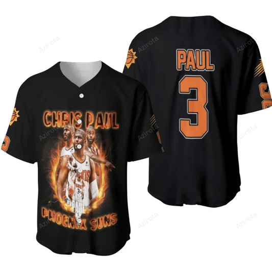 Phoenix Suns Chris Paul 3 Nba Team 3D Designed Baseball Jersey Nba Gift For Fans