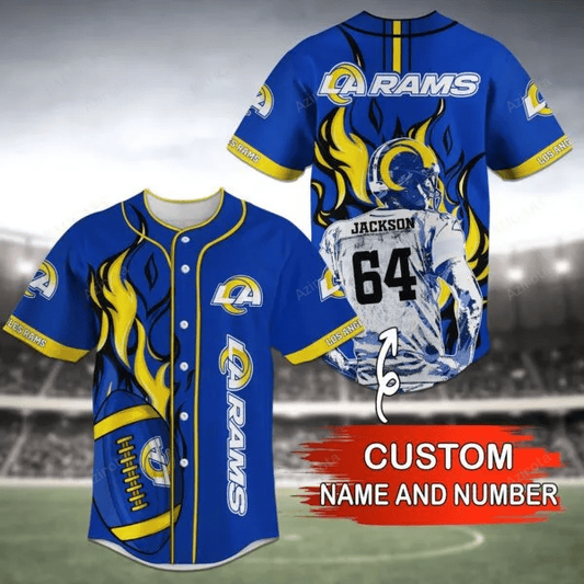 Los Angeles Rams Personalized Baseball Jersey Bg47