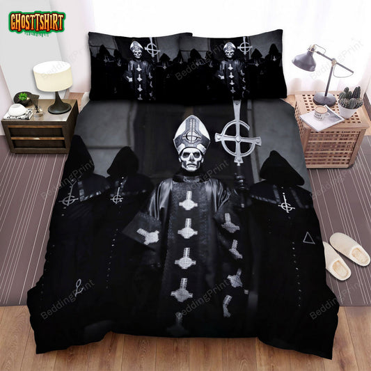 Ghost Band Music In Black And White Photo Bed Sheets Duvet Cover Bedding Set