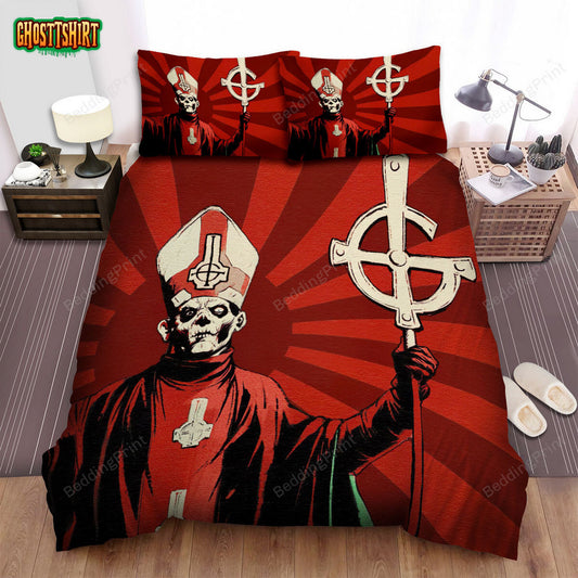 Ghost Music Band In Red Circle Bed Sheets Duvet Cover Bedding Set