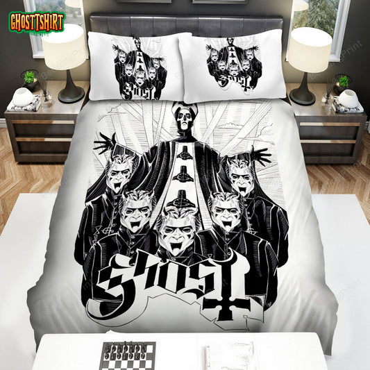 Ghost Music Band Standing On High Bed Sheets Duvet Cover Bedding Set
