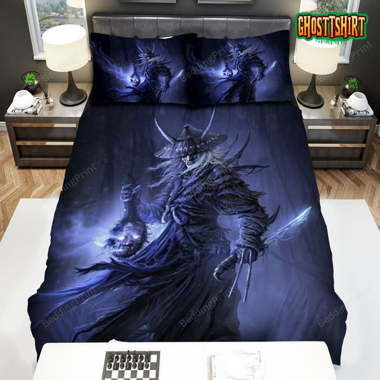 Ghost Of Tsushima Demon Samurai Bed Sheets Duvet Cover Bedding Set