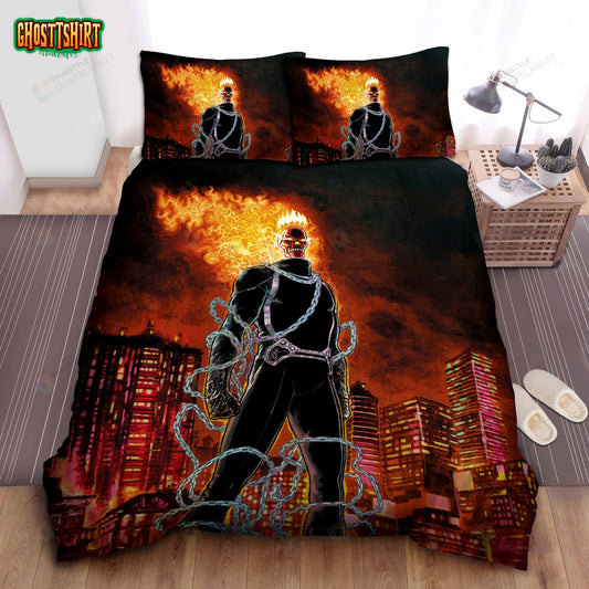 Ghost Rider The Character Of Marvel Bed Sheets Spread Comforter Duvet Cover Bedding Set