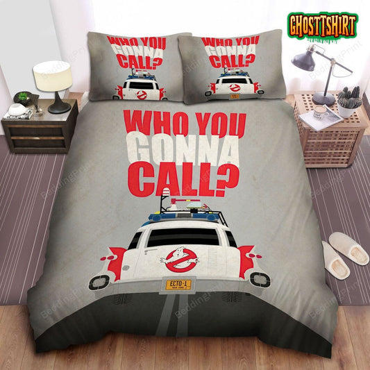 Ghostbusters Car Ecto-1 Who You Gonna Call Bed Sheets Duvet Cover Bedding Set