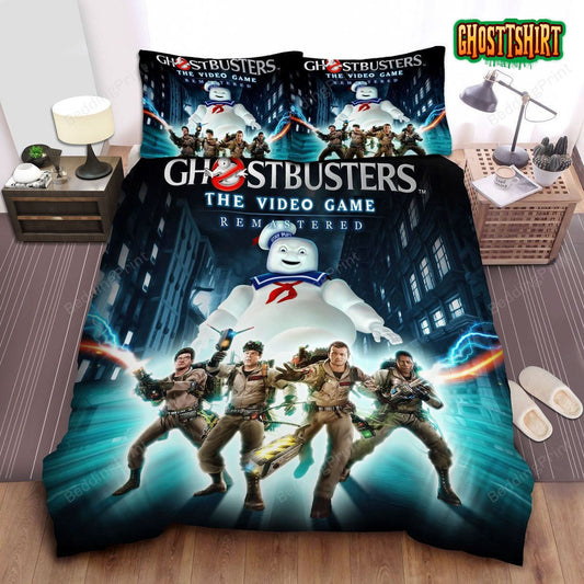 Ghostbusters The Video Game Remastered Poster Bed Sheets Duvet Cover Bedding Set
