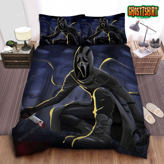 Ghostface In Assassin Costume Painting Bed Sheets Duvet Cover Bedding Set