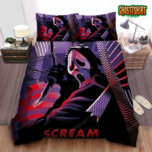 Ghostface In Scream Alternative Poster Bed Sheets Duvet Cover Bedding Set