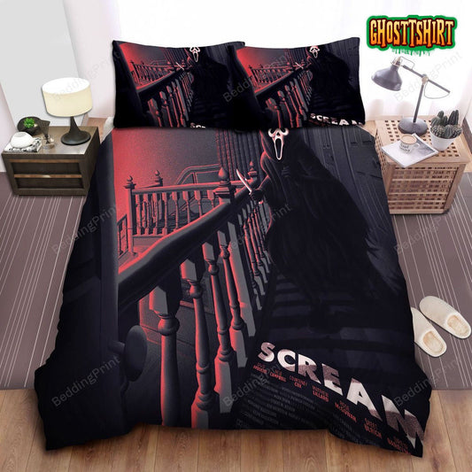 Ghostface In Scream Poster Bed Sheets Duvet Cover Bedding Set