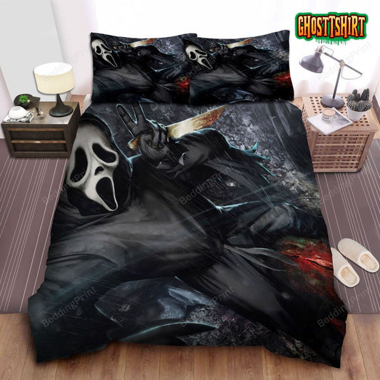 Ghostface Taking A Selfie Bed Sheets Duvet Cover Bedding Set