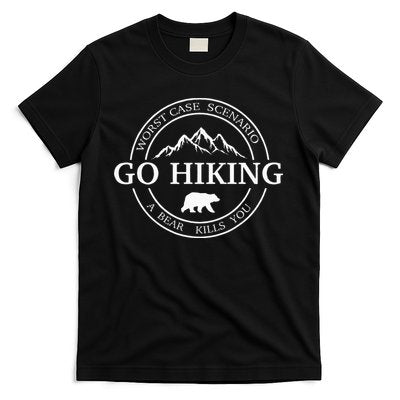 Go Hiking Worst Case Scenario A Bear Kills You Camping T-Shirt