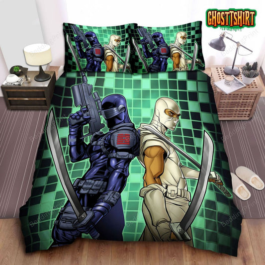 G.I. Joe Snake-Eyes And Storm Shadow Comic Artwork Bed Sheets Spread Duvet Cover Bedding Set