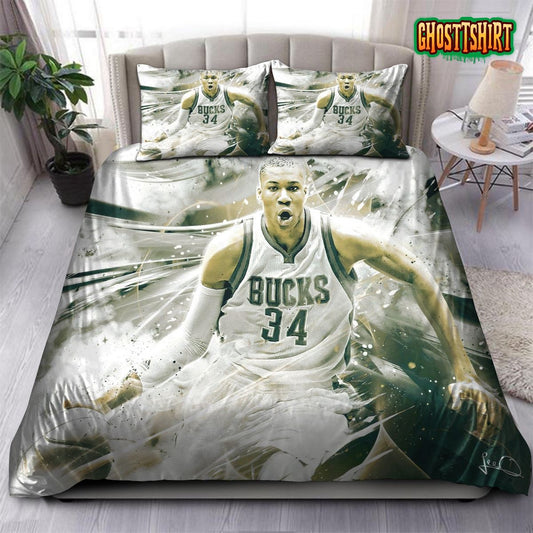 Giannis Antetokounmpo Milwaukee Bucks NBA 10 Bedding Set
