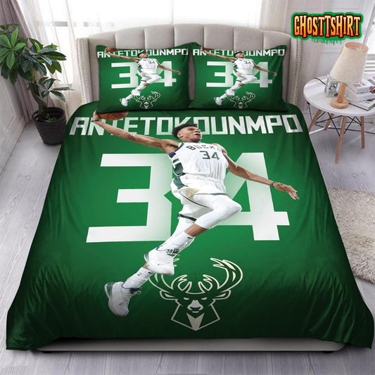 Giannis Antetokounmpo Milwaukee Bucks NBA 15 Bedding Set