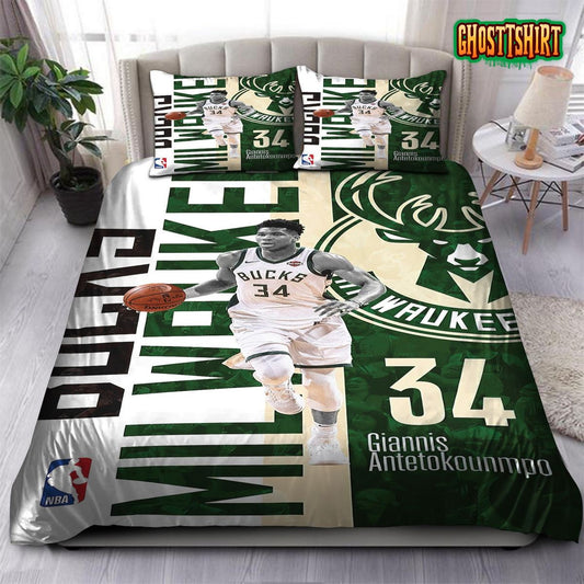 Giannis Antetokounmpo Milwaukee Bucks NBA 16 Bedding Set