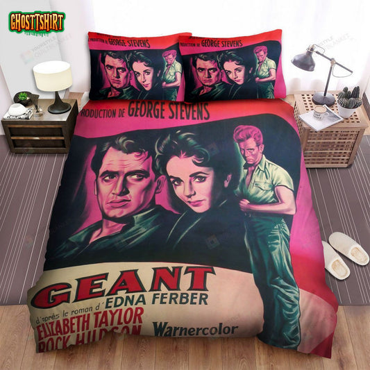 Giant Main Actors Movie Art Poster Bed Sheets Spread Comforter Duvet Cover Bedding Set
