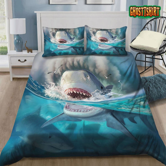 Giant Shark Bed Sheets Duvet Cover Bedding Set