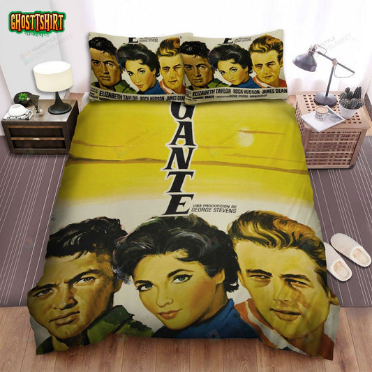 Giant Three Main Actors Movie Poster Bed Sheets Spread Comforter Duvet Cover Bedding Set