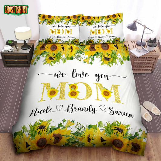 Gift For Mom Sunflower Personalized Custom Name Duvet Cover Bedding Set