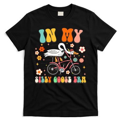 Groovy In My Silly Goose Era Funny Duck Saying Goose Meme T-Shirt
