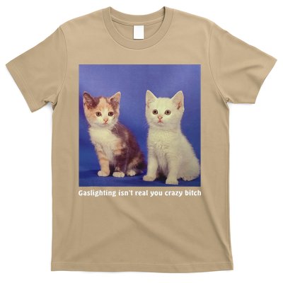 Gaslighting Isnt Real You Crazy B.I.T.C.H Funny Cat Lover T-Shirt