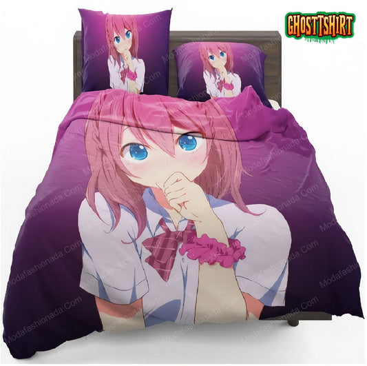 Girl Yawning Teen Anime 193 Bedding Set