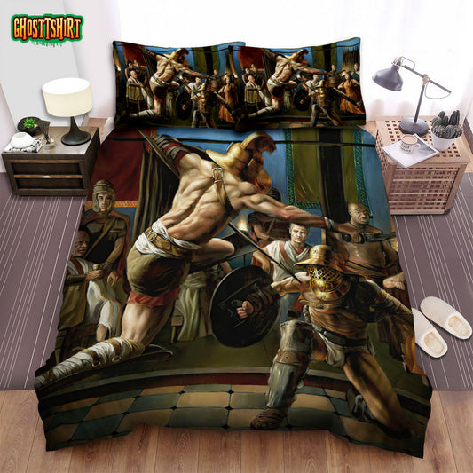 Gladiator Show Match Artwork Bed Sheets Spread Duvet Cover Bedding Set
