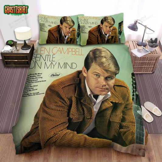 Glen Campbell Gentle On My Mind Album Cover Bed Sheets Spread Comforter Duvet Cover Bedding Set