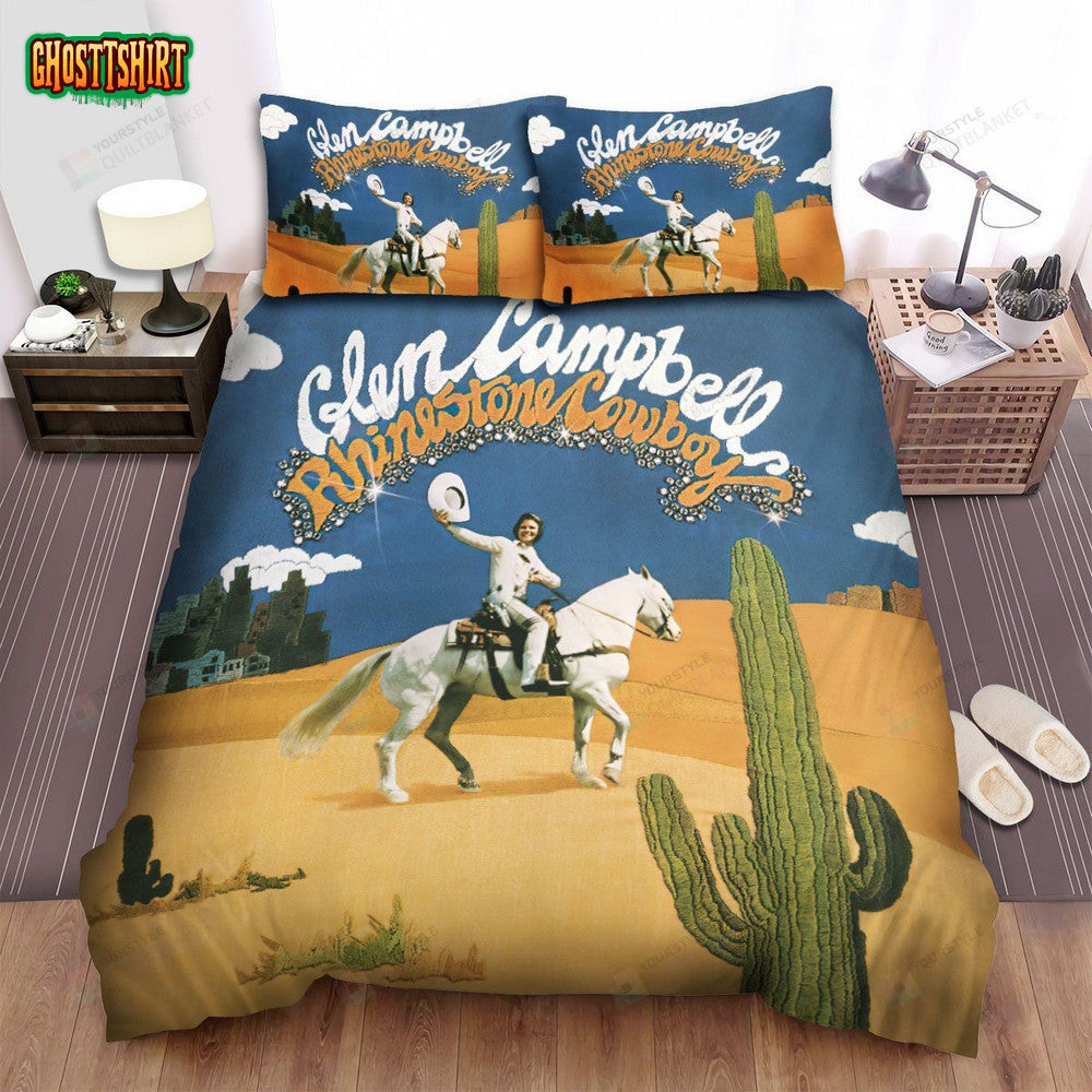 Glen Campbell Rhinestone Cowboy Album Cover Bed Sheets Spread Comforter Duvet Cover Bedding Set