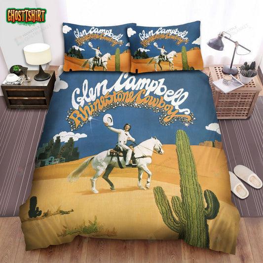 Glen Campbell Rhinestone Cowboy Album Cover Bed Sheets Spread Comforter Duvet Cover Bedding Set