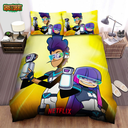 Glitch Techs Five And Miko Original Poster Bed Sheets Spread Duvet Cover Bedding Set