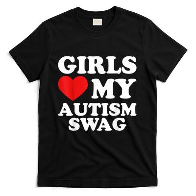 Girl Love My Autism Swag Funny Girl Heart Autism Awareness T-Shirt