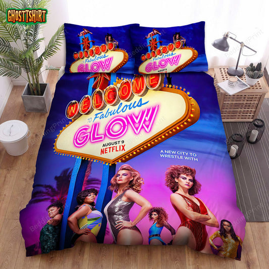 Glow (2017–2019) A New City To Wrestle With Movie Poster Bed Sheets Duvet Cover Bedding Set