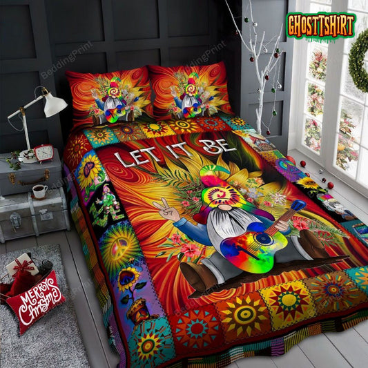 Gnome Hippie Let It Be Bed Sheets Duvet Cover Bedding Set
