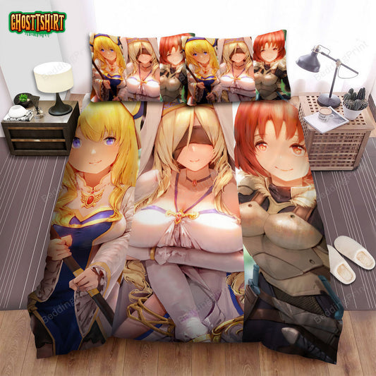 Goblin Slayer Main Girl Characters Artwork Bed Sheets Spread Duvet Cover Bedding Set
